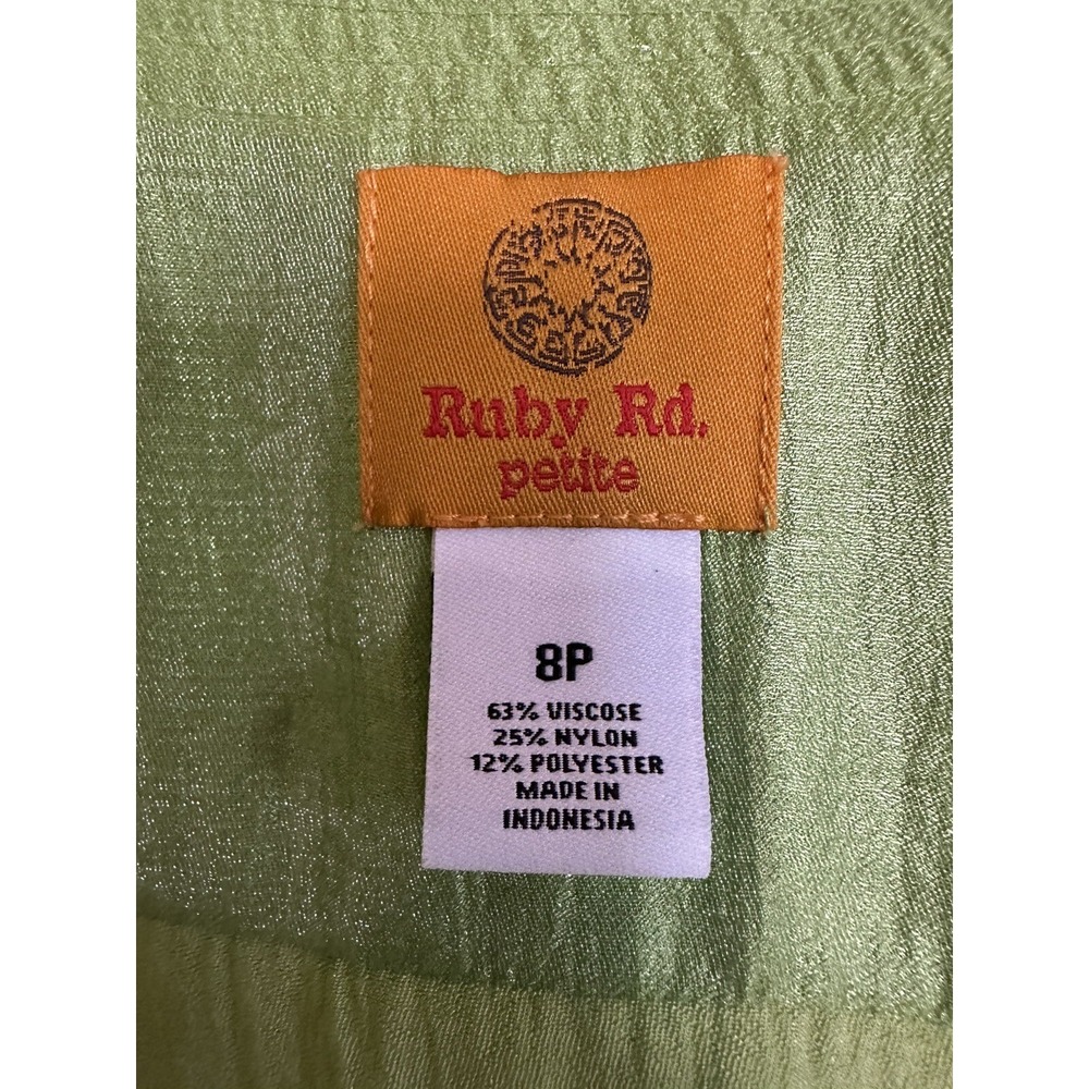 Ruby Rd Petite Button Up Women's Blazer Lime Green Metallic Size 8P‎ - Picture 5 of 7